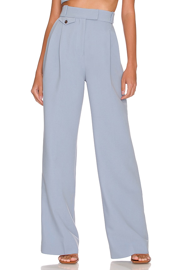 view 1 of 4 Irena High Waisted Tailored Pant in Chalk Blue