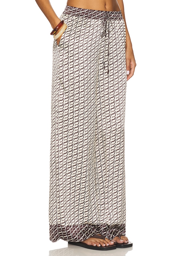view 2 of 6 Monogram Silk Pant in Espresso Stamp