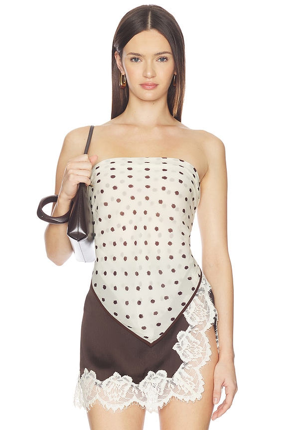 view 1 of 4 Houston Scarf in Blanc Polka