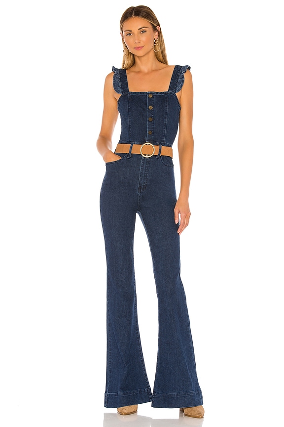 view 1 of 4 Rhea Ruffle Jumpsuit in Blue Note