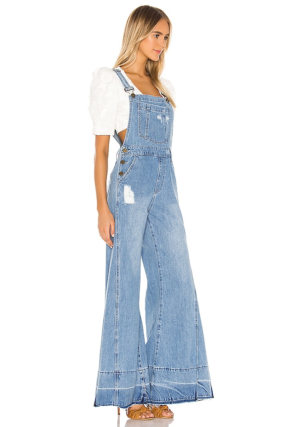 view 2 of 3 SALOPETTE JAMBES LARGES SAN FRAN in Carolina Blue