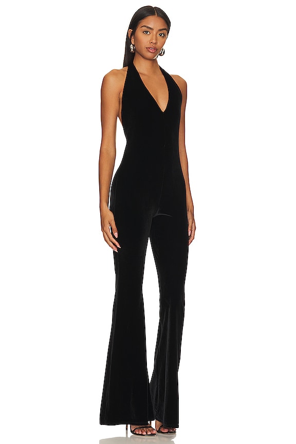 view 2 of 3 STUDIO ホルタージャンプスーツ in Black Velvet