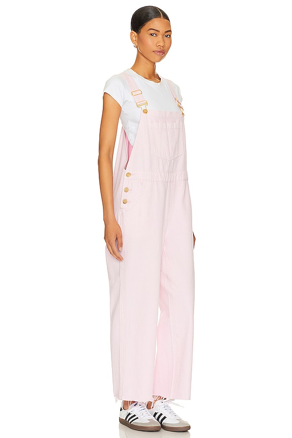 view 2 of 3 Marfa Overalls in Soft Pink Denim