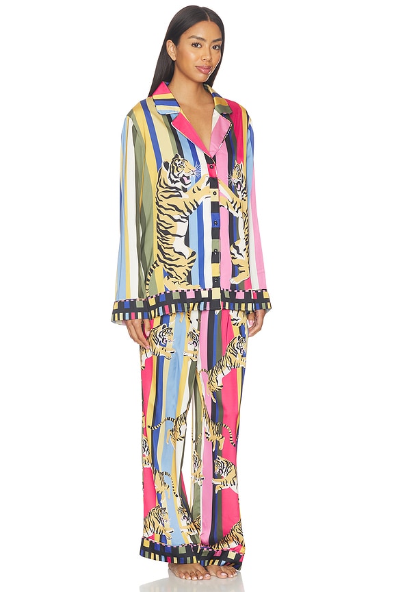view 2 of 4 Classic Pj Set in Tiger Dreams Silky