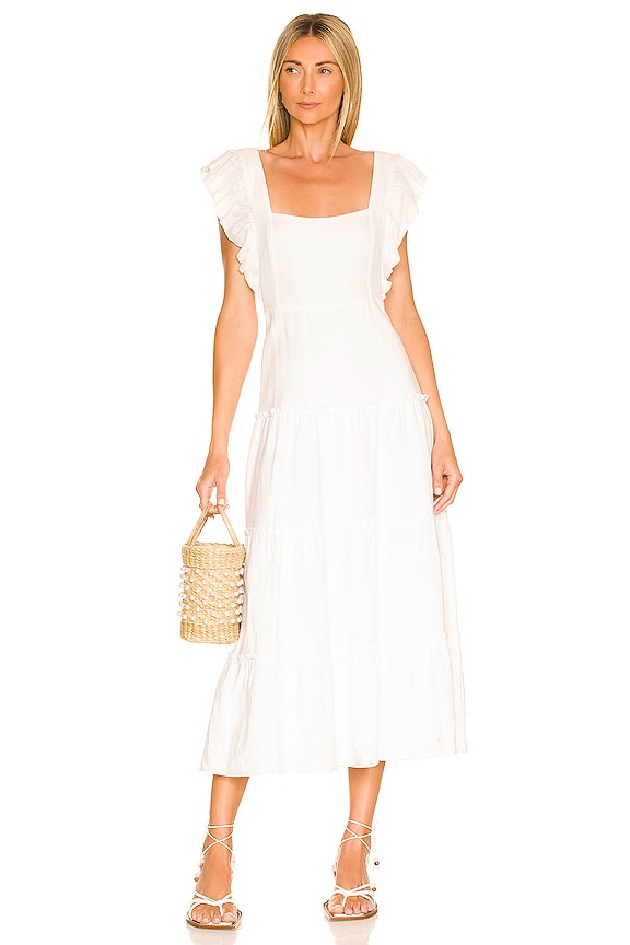 view 1 of 3 Lovely Midi Dress in White Linen