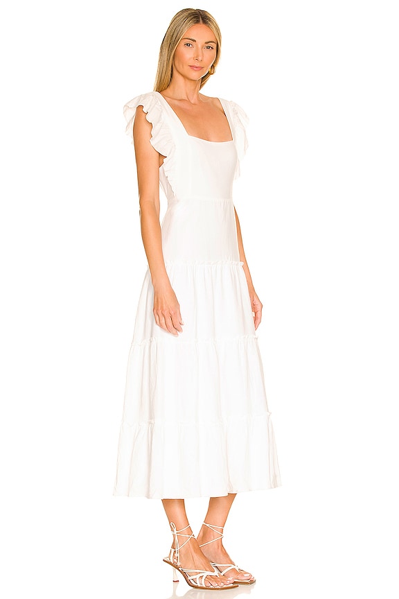 view 2 of 3 Lovely Midi Dress in White Linen