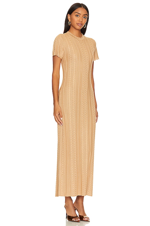 view 2 of 4 Valleta Midi Dress in Gold Shimmer Knit