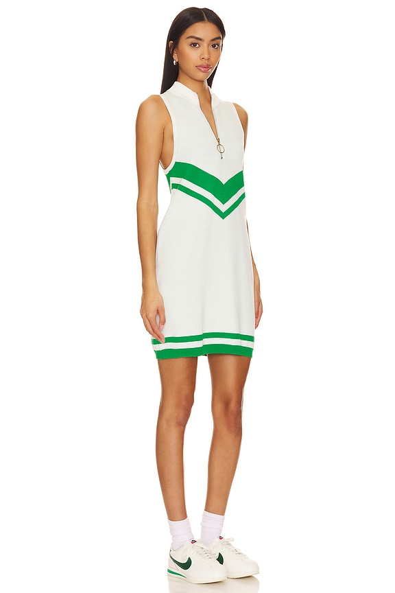 view 2 of 4 ROBE MINI À GLISSIÈRE ZOE in Green Stripe Knit