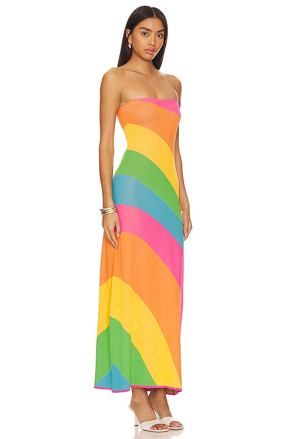 view 2 of 3 VESTIDO LARGO TUBO ISLAND NIGHTS in Salty Rainbow Stripe
