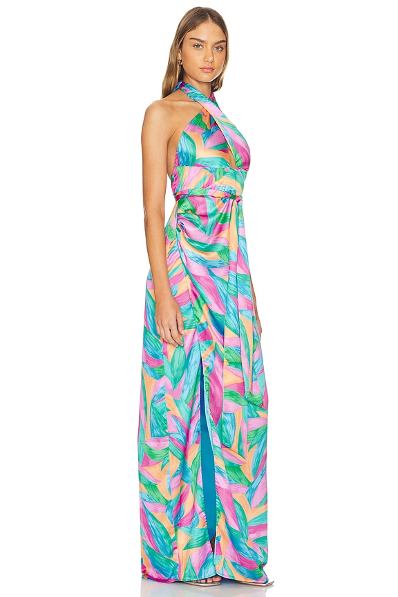 view 2 of 3 Adele Halter Maxi Dress in Guava Punch