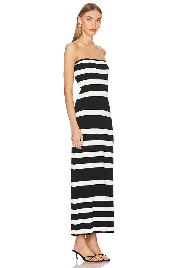 view 2 of 3 VESTIDO TUBO ISLAND NIGHTS in Black White Stripe Knit