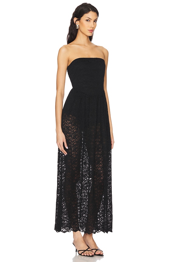 view 2 of 3 Diana Drop Waist Dress in Black Lovely Lace