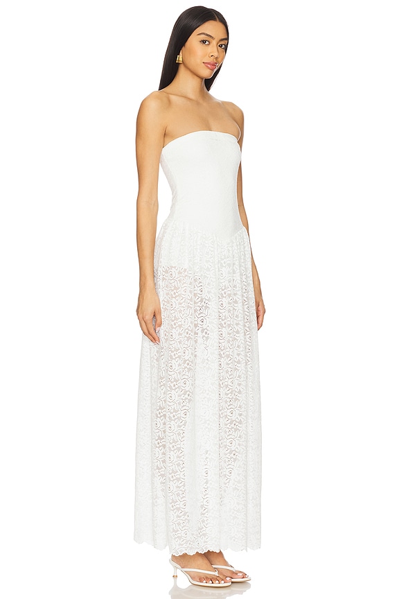view 2 of 4 x REVOLVE Diana Drop Waist Dress in White Lovely Lace