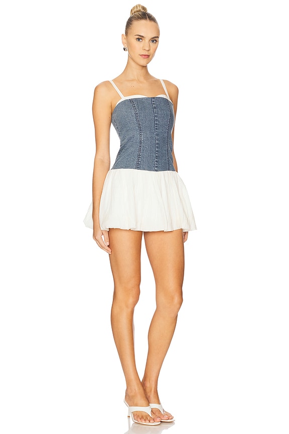 view 2 of 3 Tiffany Skort Dress in Denim With Cream