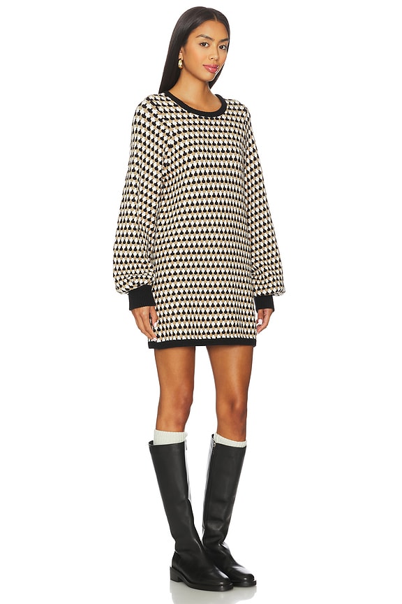 view 2 of 4 Marion Sweater Dress in Black Geo Knit