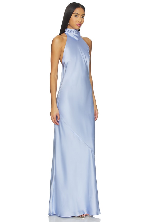 view 2 of 3 Lisa Maxi Dress in Blue Luxe Satin