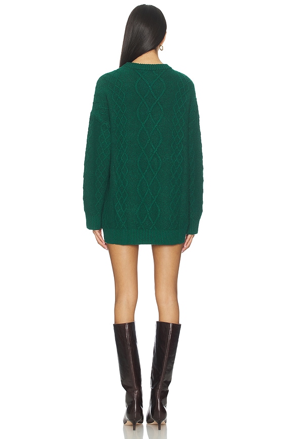 Show Me Your Mumu Canyon Tunic Sweater Dress in Emerald Cable Knit