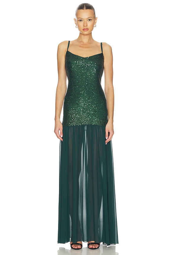 view 2 of 5 Dalia Maxi Dress in Emerald Sequins