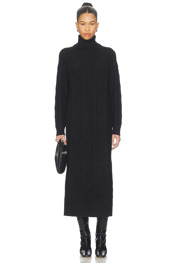 view 2 of 4 ROBE MI-LONGUE MONTREAL in Black Cable Knit