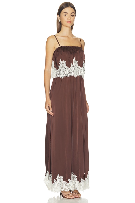 view 2 of 4 MAXIVESTIDO EMMYLOU in Chocolate Satin