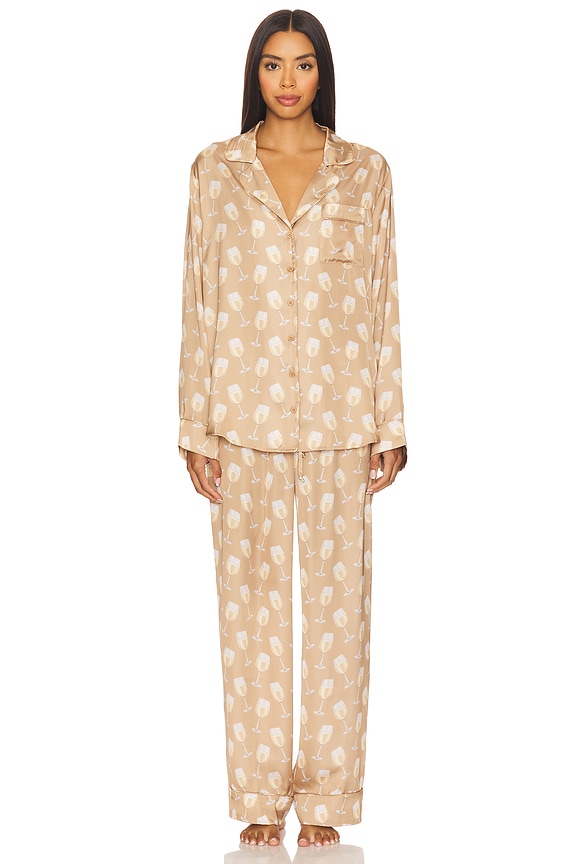 view 2 of 4 Classic Pj Set in White Wine Silky