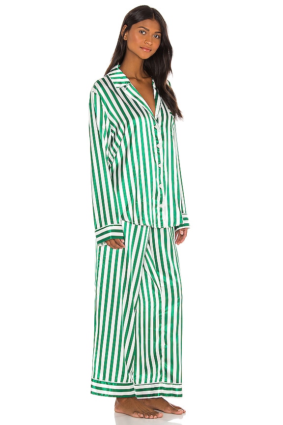 view 2 of 3 Classic PJ Set in Spearmint Stripe