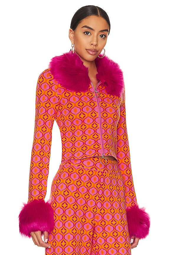 view 2 of 4 CREMALLERA DE PIEL SINTÉTICA ZERMATT in Pink Geo Jacquard