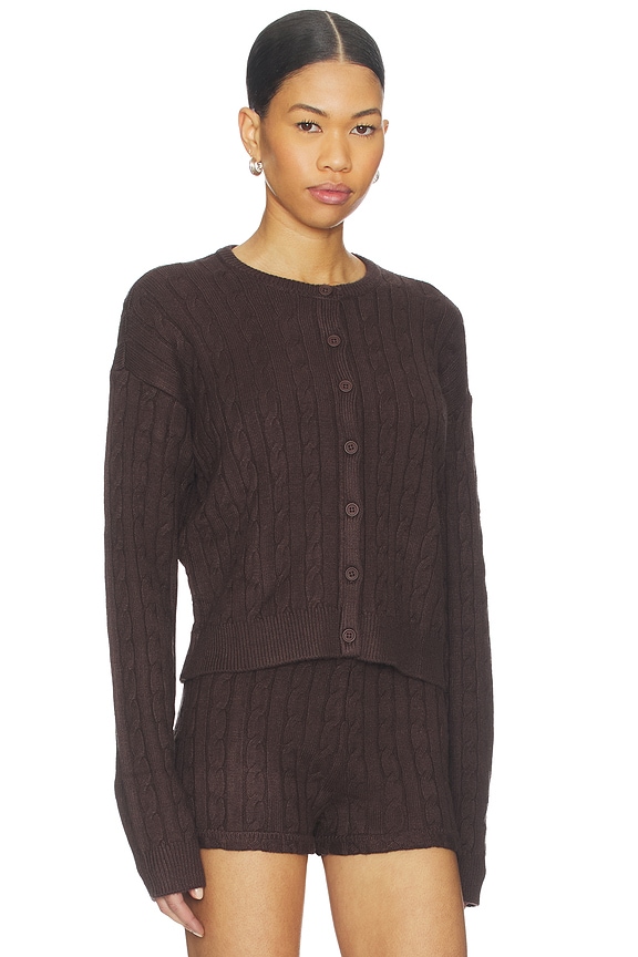 view 2 of 4 x REVOLVE Throw On Cardigan in Chocolate Cable Knit