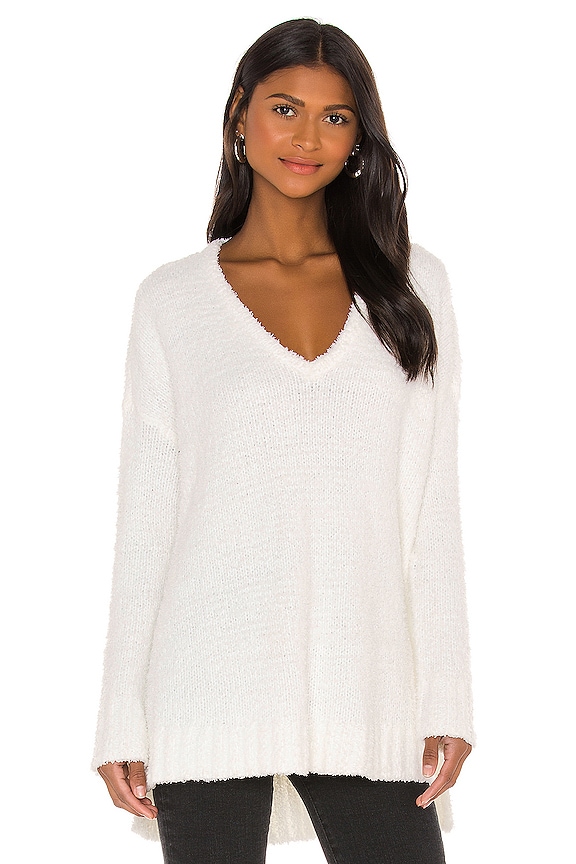 Show Me Your Mumu Hug Me Sweater in White Fuzzy Knit | REVOLVE