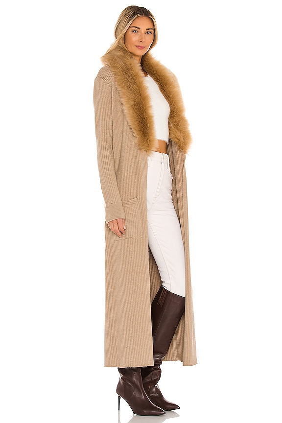 view 2 of 3 GILET LOMBARDI in Taupe With Faux Fur