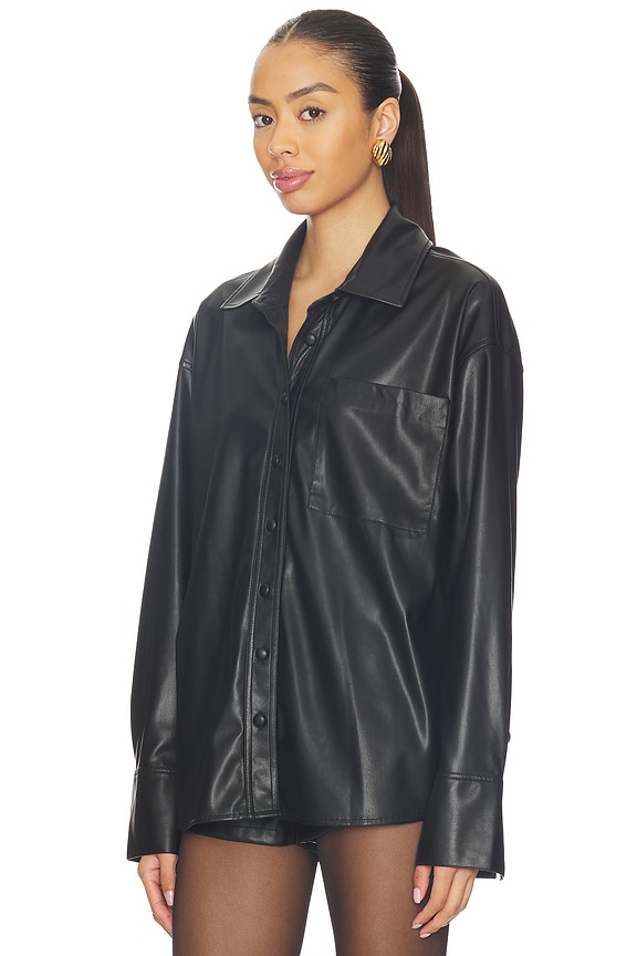 view 2 of 4 Lincoln Shirt Jacket in Black Faux Leather