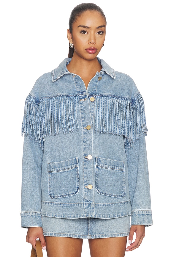 view 2 of 5 Ojai Fringe Jacket in Jet Stream Blue