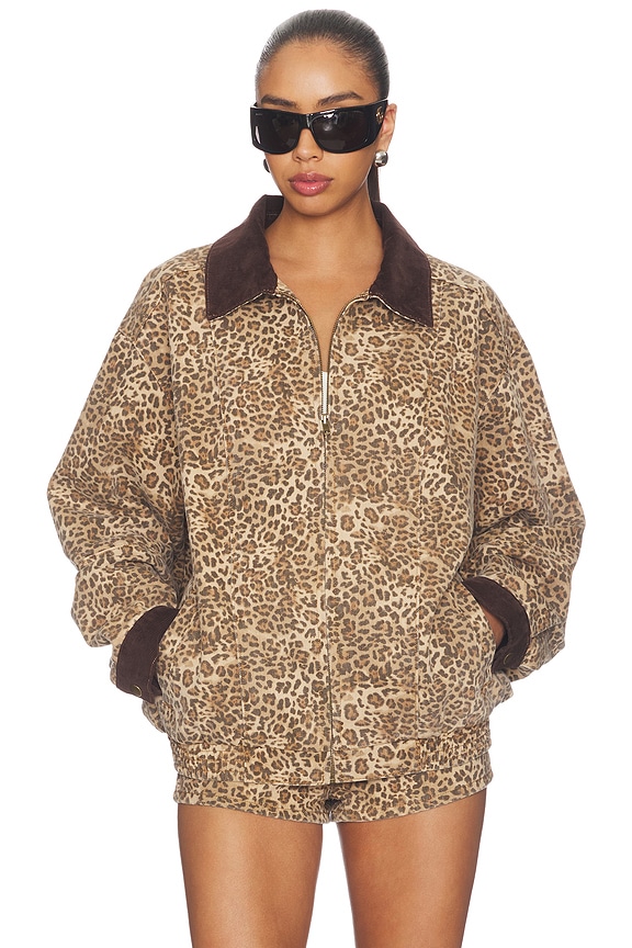 view 2 of 5 Carter Bomber Jacket in Mod Leopard Denim
