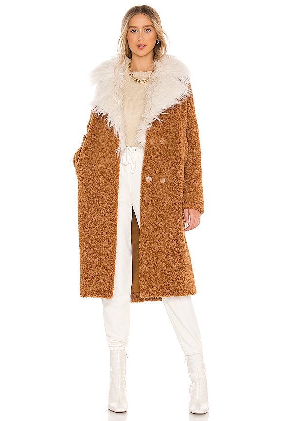 view 1 of 3 КУРТКА STAY WARM in Mocha Faux Fur Sherpa With Faux Fur