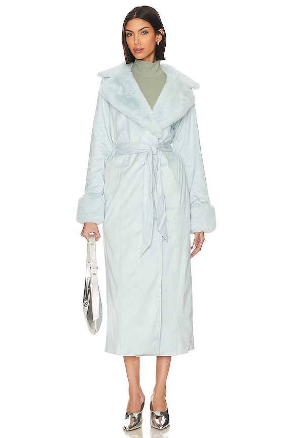 view 2 of 4 Penny Lane Long Coat in Powder Blue