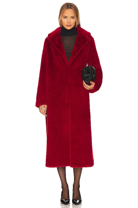 view 2 of 4 Miss Tiffy Fur Jacket in Red Faux Fur