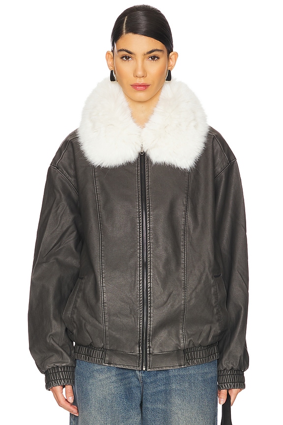 view 2 of 5 MOTOR CITY 자켓 in Vintage Black Faux Leather
