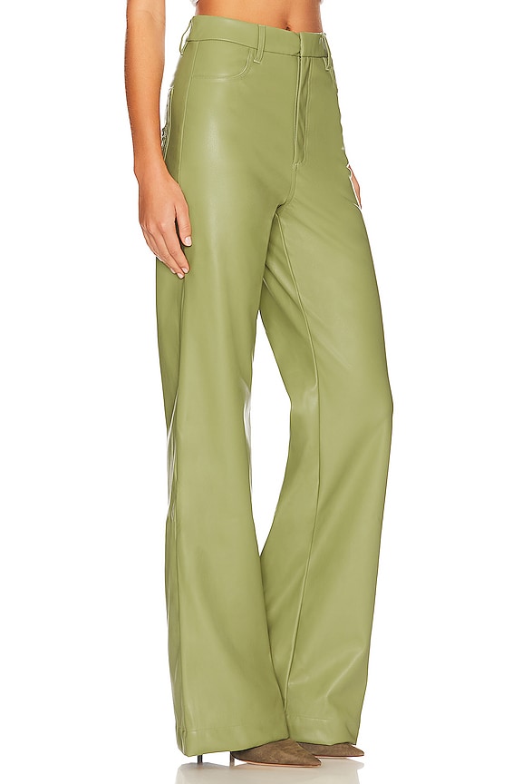 view 2 of 4 PANTALON FLARE IMITATION CUIR NASHVILLE in Sage