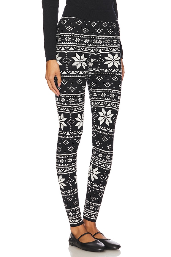 view 2 of 6 Cozy Leggings in Black Fair Isle Knit