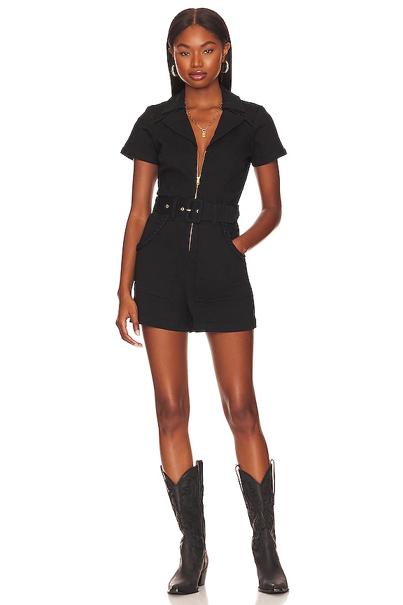 Show Me Your Mumu Outlaw Romper in Washed Black | REVOLVE