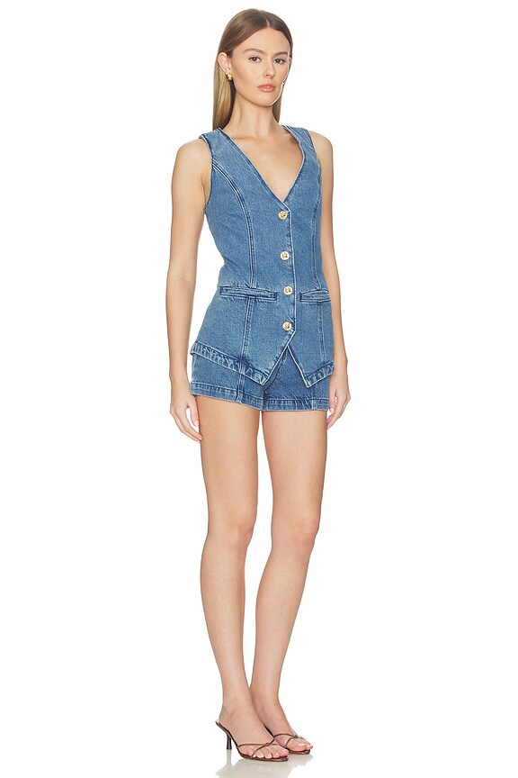 view 2 of 3 Venture Out Romper in Ripple Indigo