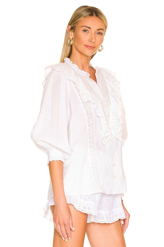 view 2 of 4 French Blouse in White Eyelet
