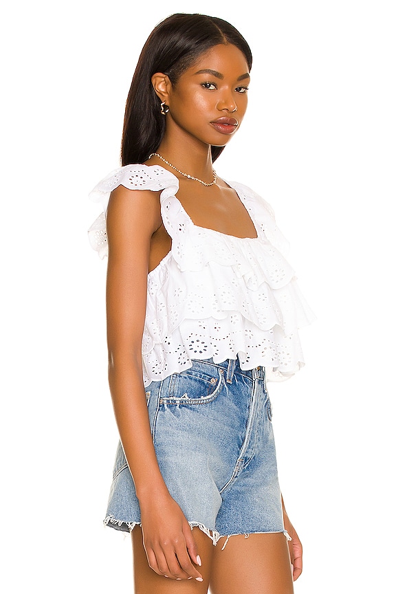 view 2 of 4 Girly Top in White Eyelet