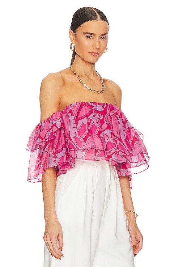 view 2 of 4 x REVOLVE Rossella Ruffle Top in Candy Hearts