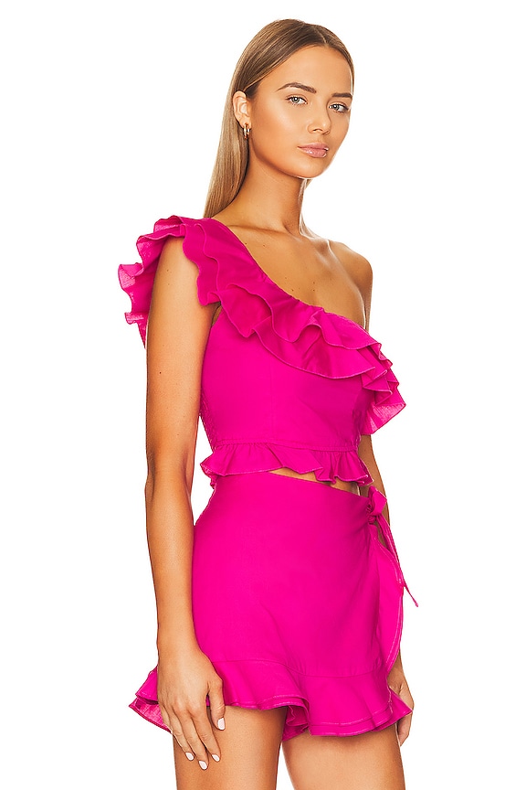 view 2 of 4 x REVOLVE Leni Ruffle Top in Hot Pink