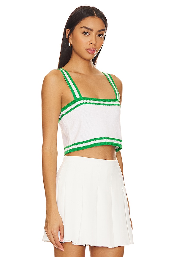 view 2 of 4 Below Deck Tank in Green Stripe Knit