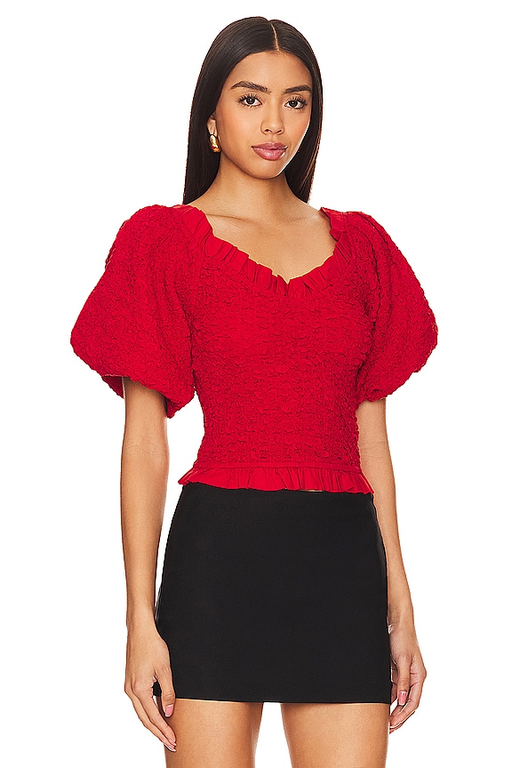 view 2 of 4 Rom Com Top in Red Texture