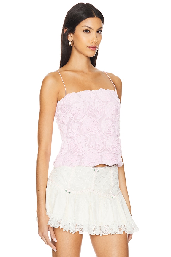 view 2 of 5 Tanya Top in Rosette Mesh Pink