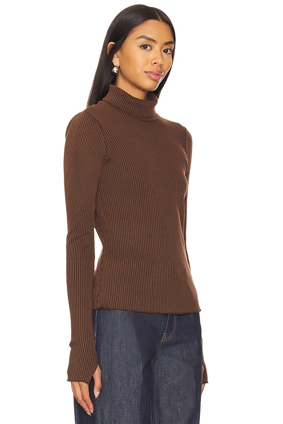view 2 of 4 Layer Up Top in Winter Rib Chocolate