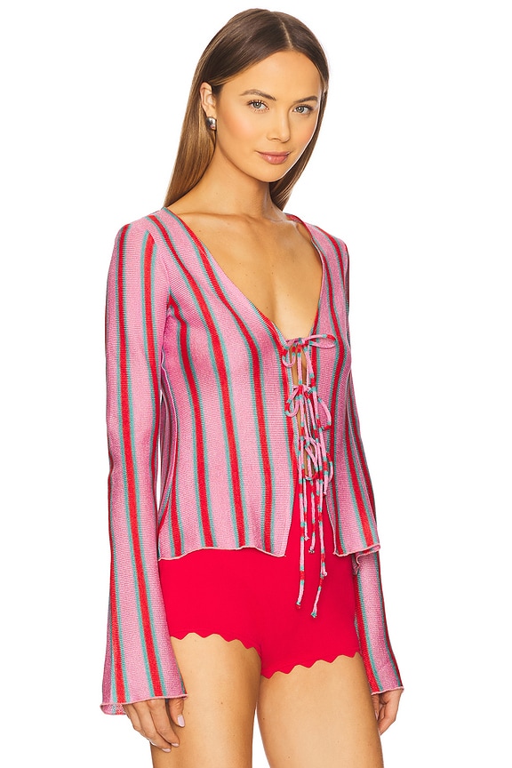 view 2 of 4 Thrill Tie Top in Porto Stripe